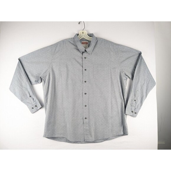 Wrangler Shirt Mens XXL Gray Button Up  Long Sleeve 100% Cotton Cowboy - Picture 1 of 6